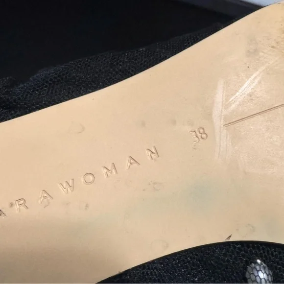 Zara Mesh Pearl Pointed Kitten Heels - Picture 9 of 9